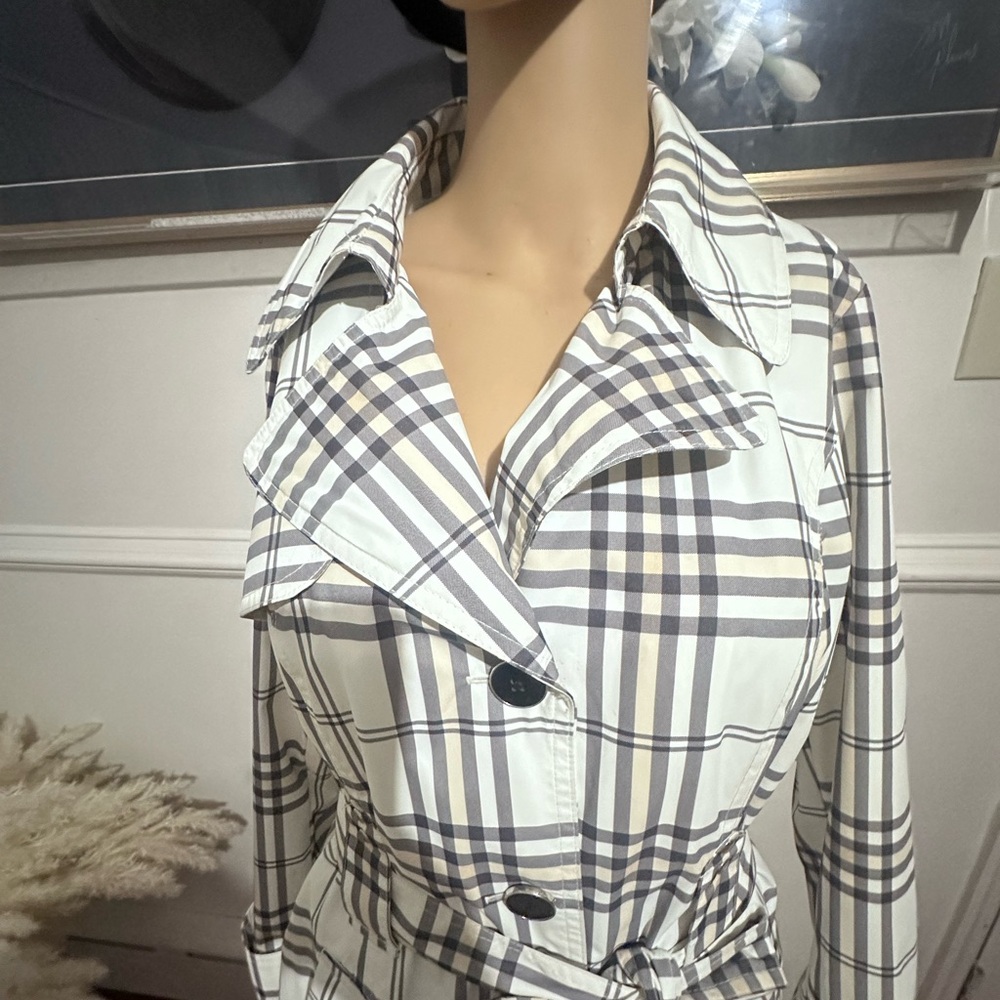 Plaid Women's Trench Coat